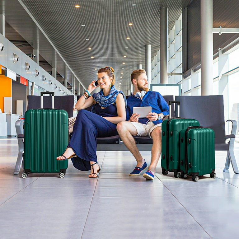 Zimtown 3 Piece Nested Spinner Suitcase Luggage Set With TSA