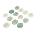 thumbnail image 4 of Pierres de Divination, Ensemble de Pierres Rune Multifonctionnel 13 Pcs Motif Clair avec Sac de Rangement pour Collection Quotidienne Vert, 4 of 7