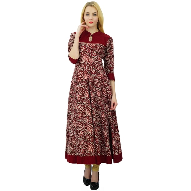 Phagun Women Ethnic Top Dress Designer Kurta Cotton Floral Anarkali Kurti  Tunic - Walmart Business Supplies