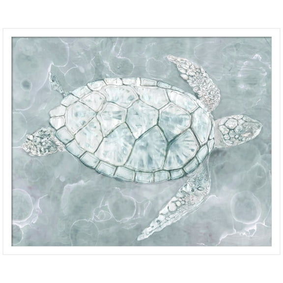 Amanti Art Sea Turtle Wood Framed Wall Art Print