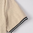 thumbnail image 5 of Ceisia Men's Polo Shirt | Slim Fit Short Sleeve Checkered Embossed Polo | Stretch Breathable Contrast Trim (Multiple Colors) Gift, 5 of 6