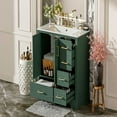 thumbnail image 3 of YYAo Bathroom Storage Vanity, Floor Cabinet,36" Traditional Bathroom Vanity with Ceramics Sink, Green Bathroom Cabinet with 2 Doors and 4 Drawers, 3 of 13