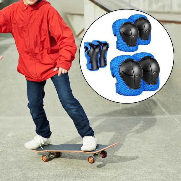Conjunto de equipo de protección shamjiam rodilleras codo muñeca Patinaje azul