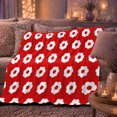 thumbnail image 6 of Red Floral Autumn Pumpkin, Festive Halloween Scene, Warm Flannel Blanket for Living Room and Family Room with Detailed Artwork, Art Lovers Halloween Gift, Festive Home Decor, 6 of 9