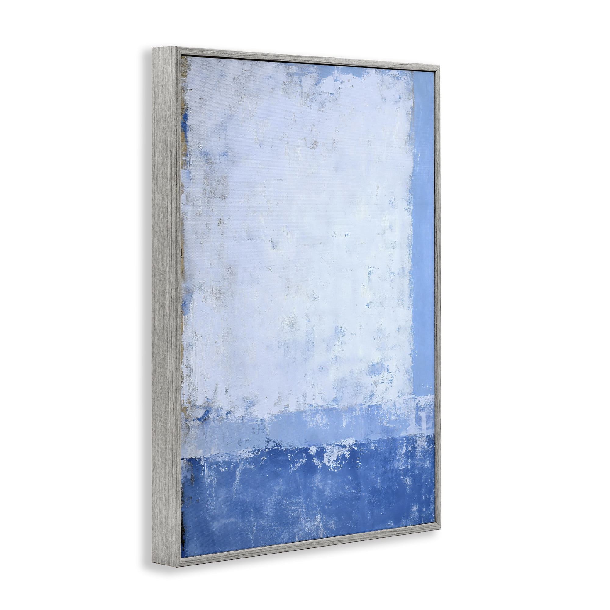 Stupell Industries Blue & White Abstract Gray Framed Giclee Art, design by Gina Kelly