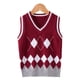 thumbnail image 1 of Niños Grils Suéter Chaleco Con Cuello En V Sin Mangas Uniforme Ropa De Punto Para Niños, 1 of 5