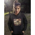 thumbnail image 4 of Rose Eye Sugar Skulls Sweatshirt Day of The Dead Gothic Women's Hoodie X-Large Black, 4 of 6