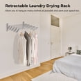 thumbnail image 4 of Wall Mounted Clothes Drying Rack, Extendable Stainless Steel Towel Rack, Retractable Laundry Drying Rack, Wall Mounted Clothes Airer for Bathroom Kitchen Home Balcony, 4 of 6