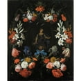 thumbnail image 3 of Abraham Mignon 20x24 Black Modern Framed Museum Art Print Titled - Garland of Flowers (1675), 3 of 5