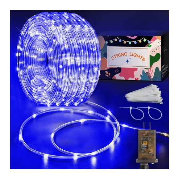 Luces tipo cuerda KNONEW, 164 pies, 1000 LED, impermeables, 8 modos, azul