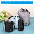 thumbnail image 5 of Unique Bargains Soft Drawstring Lens Case Lens Pouch Bag w Cotton Pad Black 150x100x210mm, 5 of 5