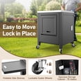 thumbnail image 4 of Outdoor Movable Grill Table Cart, 55"x25.6"x 35" Rolling Kitchen Island for Food Prep, Grill Stand with 2 Folding Side Tables, BBQ Cart for Ninja Woodfire, Weber Q, Pizza Ovens, 4 of 6