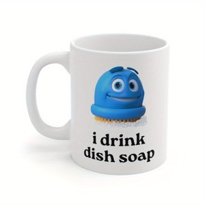 Je bois de la tasse de savon - Mug ironique amusante pour les amateurs de savon de vaisselle, Cadeau de gag maudit, Coupe d'humour irique, Boires spécifiques aux fêtes & Utilisation quotidienne (Cringe Meme Cup)