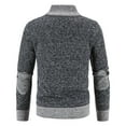 thumbnail image 5 of ZCFZJW Men's Cardigan Sweaters Full Zip Up Stand Collar Slim Fit Casual Big and Tall Pacthwork Long Sleeve Knitted Sweater Jacket with 2 Front Pockets Dark Gray XXXXL, 5 of 8