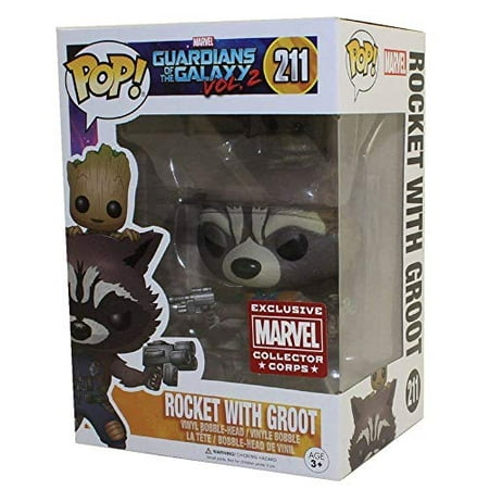 Funko Pop! Marvel Guardians of the Galaxy vol. 2 #211 Rocket with Groot Marvel Collector Corps Exclusive