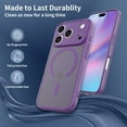 thumbnail image 3 of Decase for iPhone 17 Pro Max Magnetic Case,Shockproof Hybrid PC Back+TPU Bumper Slim Wireless Charging Cover,Anti-Scratch Matte Shell,Darkpurple, 3 of 6