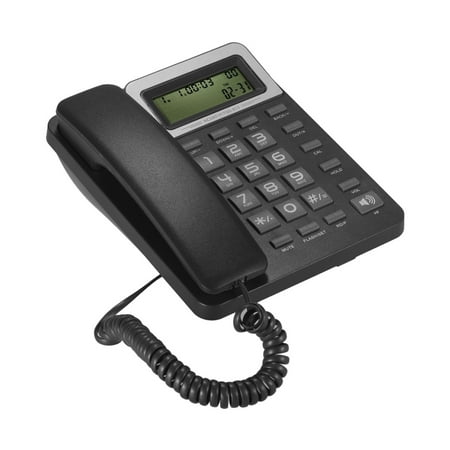 Desktop Corded Landline Phone Fixed Telephone with LCD Display Mute/ Pause/ Hold/ Flash/ Redial/ Hands Free/ Calculator Functions for Home Hotel Office Bank Call