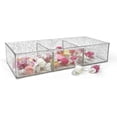 thumbnail image 3 of Isaac Jacobs Large 3-Compartment Acrylic Stackable Organizer 12.9" L x 5" W x 2.7" H, Multi-Sectional Tray & Storage Solution for Makeup, Craft Supplies, Bathroom, Kitchen, Office Silver Glitter, 3 of 5