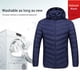 thumbnail image 5 of Chaqueta con calefacción USB, abrigo eléctrico ligero con capucha, chaqueta de senderismo para esquí al aire libre, sin banco de energía, 5 of 8