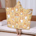 thumbnail image 5 of Corgi Dog and Footprints Hooded Bath Towel，50"x30" for Ages 3 To 12 Kids, Quick Dry Lightweight Soft Microfiber Hood Beach Towel Cover Up for Kids, 5 of 7