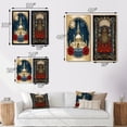 thumbnail image 4 of Designart "Vintage Eastern Architecture with Red Roses" Futuristic Architecture Framed Wall Art Set Of 2 - Industrial Gold Framed Canvas Set For Living Room Decor, 4 of 6