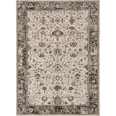 Inspire 7500 Ivory/Grey Empera Area Rug, Size - 5'3" x 7'7"