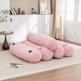 thumbnail image 2 of Adjustable Floor Sofa Pink Corduroy Lazy Sofa with Adjustable Straps Multi Person Leisure Chair for Living Room Bedroom, 2 of 10