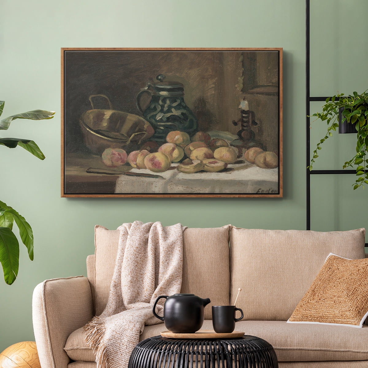 Vintage Botanical Print-XLIX By Wexford Home Framed in Walnut Wood Gallery Wrapped Canvas 25 in. x 37 in.
