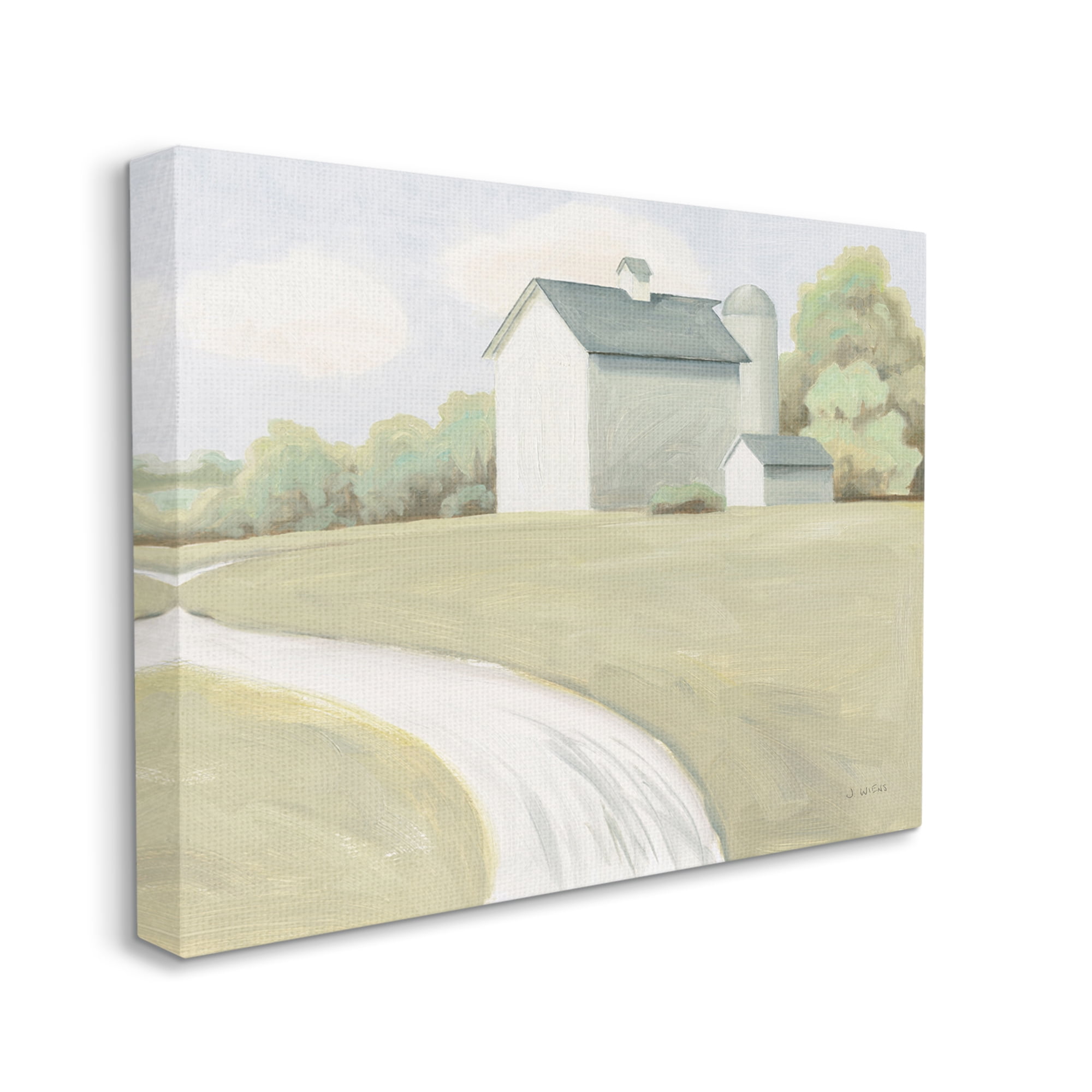 Stupell Industries Country Path to Barn Nature Painting Gallery Wrapped Canvas Print Wall Art, 30 x 24