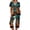 Cyan, variant on Women's Halloween Loungewear Set Short Sleeve V Neck Top and Capri Pants Tie Dye Pumpkin Pattern Relaxed Fit Sleepwear Pajama Set for Home Party Daily Wear Cyan L