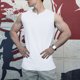 thumbnail image 1 of pstuiky Camisetas sin mangas para hombre, Camisa informal de color liso con cuello en V y botones sin mangas para hombre Tops elegantes para mujer xxl, 1 of 5
