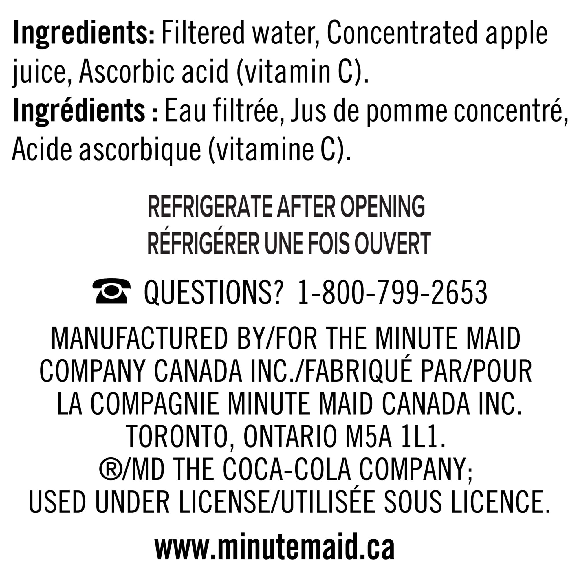 Minute Maid Apple Juice Carton, 1 Liter, L