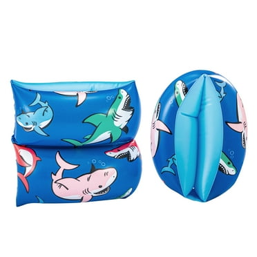 Bluescape Blue Shark Inflatable Printed Kids Armbands for Swimming & Floating, Ages 3 to 6, Unisex