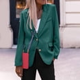 thumbnail image 4 of Brglopf Womens Fall Business Casual Blazers Shoulder Pads Long Sleeve Notch Lapel Open Front Work Suit Office Blazer Jackets Outerwear(Green,XXL), 4 of 9