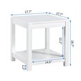 thumbnail image 3 of Yardi Yard Wood Square 18" End Side Table with 2 Open Storage Shelf for Small Spaces White, 3 of 8