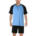 thumbnail image 3 of Hirigin Men Pajamas Sets Short Sleeve Tops and Shorts Sleepwear Loungewear, 3 of 6