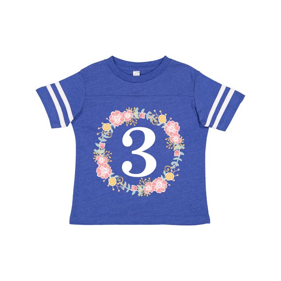Inktastic 3rd Birthday Rose Wreath Girls Girls Toddler T-Shirt