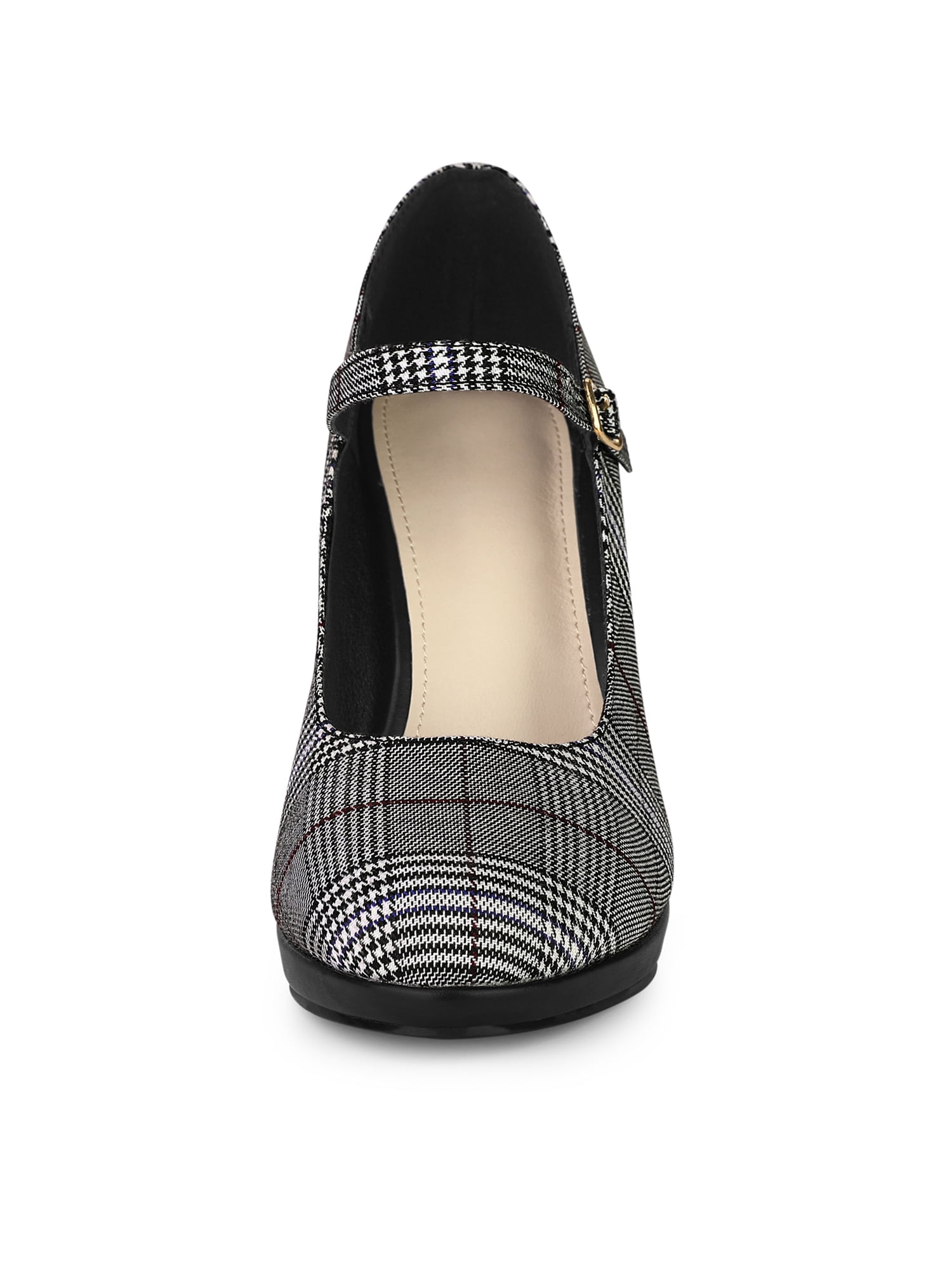 Unique Bargains Women's Houndstooth Platform Stiletto Heels Pumps