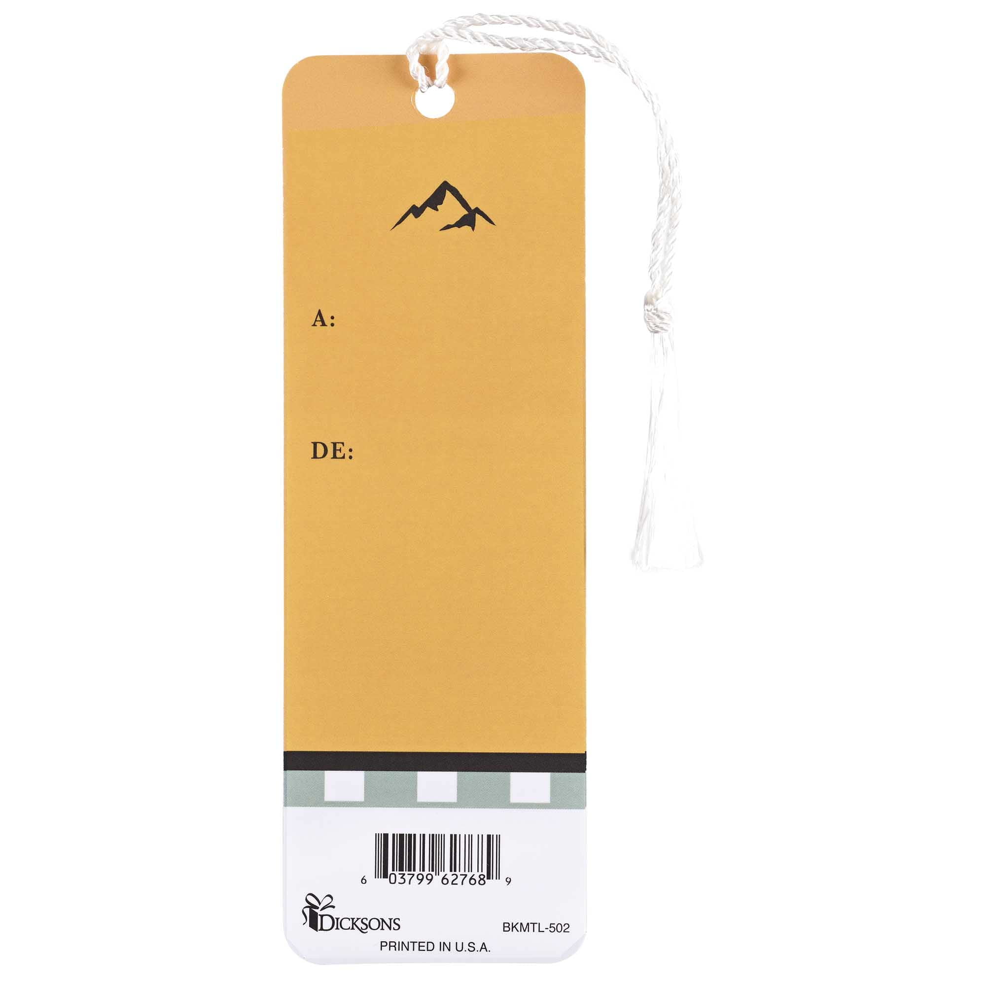 Dicksons BKMTL-502 Fe Grano De Mostaza Yellow and Blue 2 x 6 Inch Paper and Tassel Place Keeper Bookmark Pack of 12
