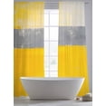 thumbnail image 5 of Watercolor Yellow Gray Sheer Curtains for Living Room Bedroom, Light-filtering Sheer Curtain, Color Block Rod Pocket Voile Window Treatment Drapes, 52’’Wx108’’L, 2 Panels Set, 5 of 7