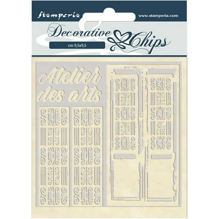 Stamperia Decorative Chips Board 5.5x5.5 - Klimt Quotes For Crafting