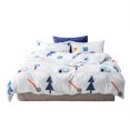 thumbnail image 1 of Juego de cama de algodón puro Ormromra Funda de almohada y Funda de edredón Queen, 1 of 8