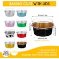 thumbnail image 2 of 120 Pcs Aluminum Foil Mini Cake Pans with Lids 5 oz Cupcake Liners Disposable Muffin Tins Wrappers Baking Foil Pans Aluminum Cupcake Cups for Birthday Party, 2 of 4