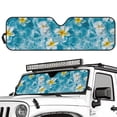 thumbnail image 2 of POLERO Plumeria Floral Windshield Sun Shade for Car Off-road Vehicle SUV Truck (52.95x16.14 Inches), Sun Shade Windshield, Shades for Windows, Protector Blocks UV, Funny Car Decor, 2 of 7