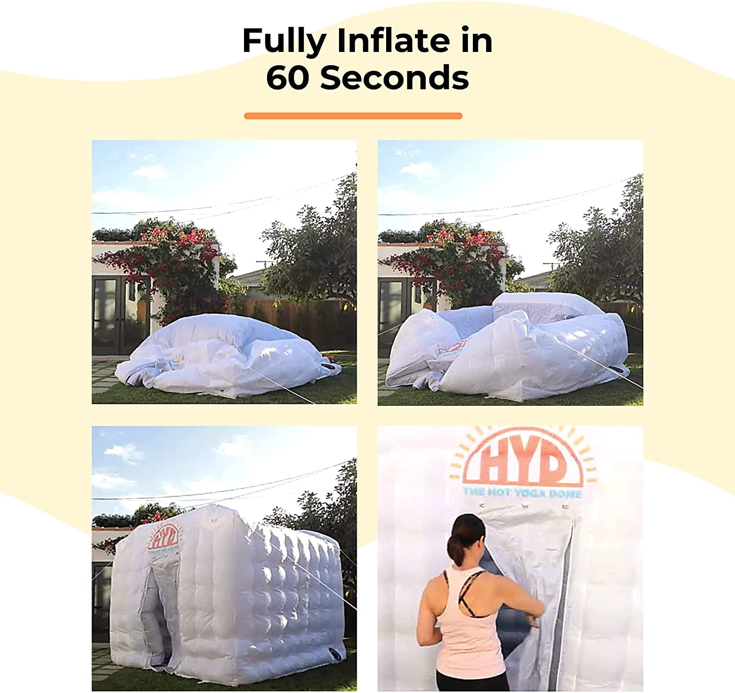 The Hot Yoga Dome, Portable, Lightweight & Easy Set Up Inflatable Hot Yoga  Dome Home Yoga Studio, Personal Hot Yoga Equipment for Indoor & Outdoor, Yoga & Exercise at Home