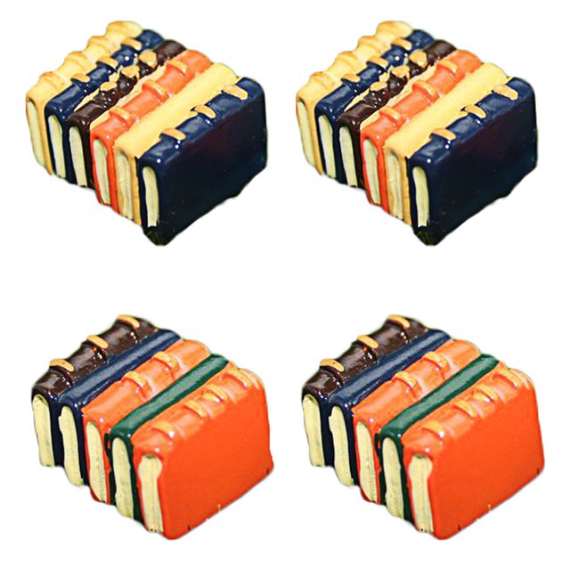 4 piezas de minilibros antiguos, adornos en miniatura de resina (color aleatorio)