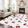 Cherry Area Rug 8x10 Washable Rug Non Slip Modern Simple Red Berry ...