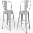thumbnail image 1 of Simpli Home Fletcher 30" Industrial Metal Bar Stool in White (Set of 2), 1 of 9