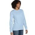 thumbnail image 4 of Hanes Unisex Garment Dyed Long Sleeve Pocket T-Shirt Soothing Blue S, 4 of 4