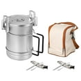 thumbnail image 3 of DYNWAVECA Camping Pot Boiling Pot Portable Cooking Pot Cooking Cookware Open Fire Cookware Steaming Pot for Backpacking Picnic Barbecue 1LHandle Backpack, 3 of 10
